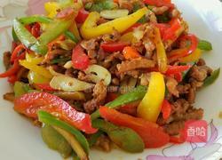 三色柿椒炒肉丝的做法图解5