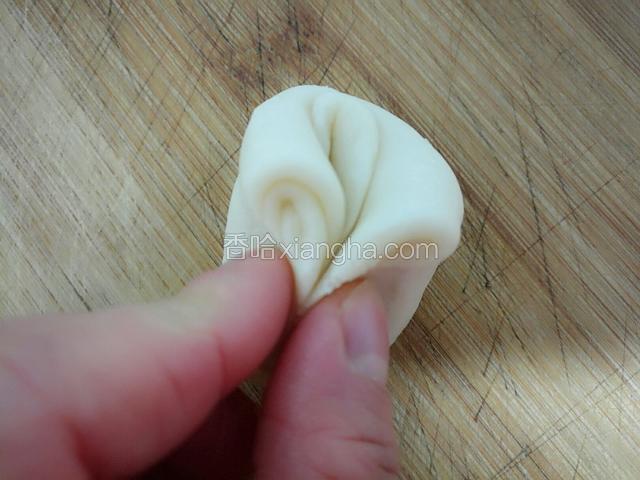 两头捏紧整理成圆形。