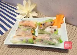 Illustration of how to make vegetable spring rolls 12