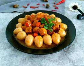 香其酱炖鸡胸肉鹌鹑蛋[图]