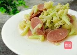 花菜炒火腿的做法图解7