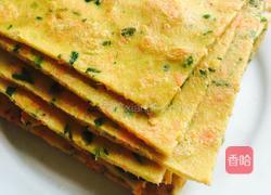 胡萝卜渣，菠菜鸡蛋饼的做法图解5