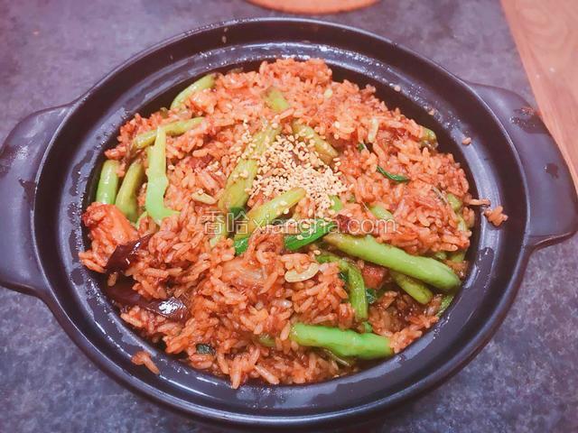 茄子豆角五花肉焖饭
