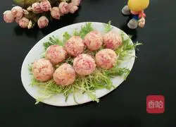 Illustration of how to make meat floss and ham rice balls 8