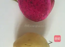 Illustration of how to make dragon fruit and pear juice 1