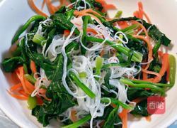 芝麻酱拌菠菜粉丝的做法图解3