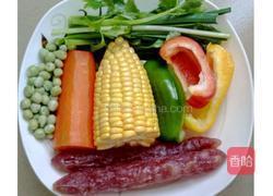 色彩炒饭的做法图解1