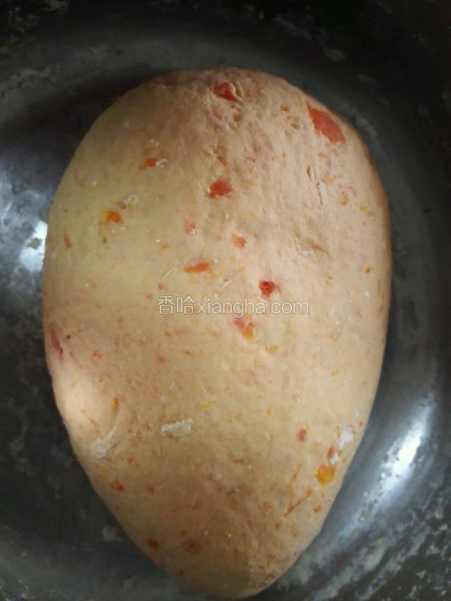 加入面粉，酵母，揉成面团，密封发酵