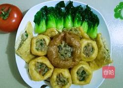 酿蒸油豆腐的做法图解7