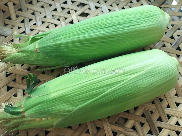 带皮玉米两根