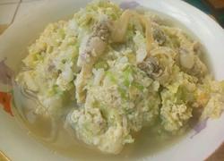 花蛤蜊肉鸡蛋白菜汤
