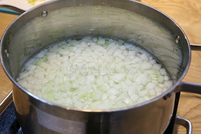 冬瓜放入水中加水煮热