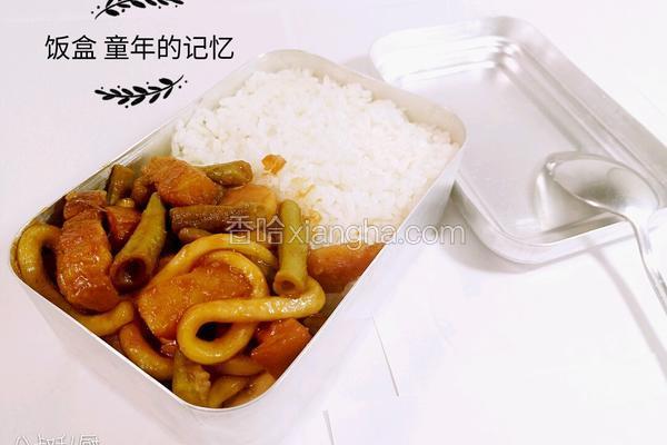 大食堂盒饭 红烧肉米饭一份