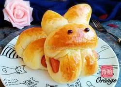 Cute Rabbit Ham Bread Recipe Illustration 14