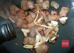 芥菜叶茎炒咸肉的做法图解6