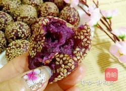 奶香紫薯麻圆的做法图解17