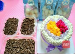 六寸爱心双拼水果蛋糕的做法图解5