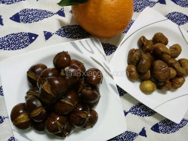 带点余温的栗子更好吃，好剥壳。