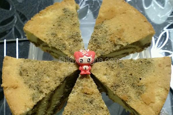 抹茶味斑马纹戚风蛋糕