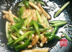 青椒蒜苗炒鸡丝的做法图解8