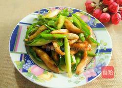 青椒蒜苗炒鸡丝的做法图解9