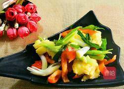 彩椒青蒜炒鸡蛋的做法图解11