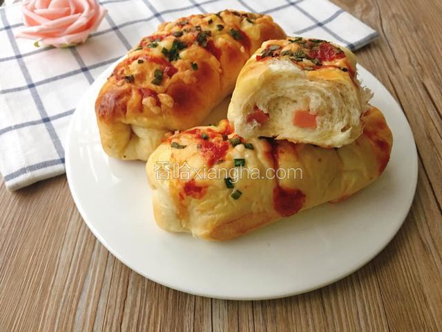 葱香肉松火腿芝士面包