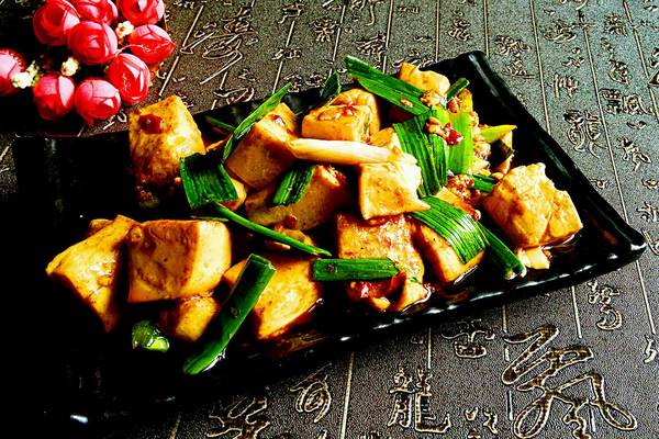 青蒜炒豆腐