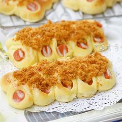 火腿肠肉松面包的做法[图]