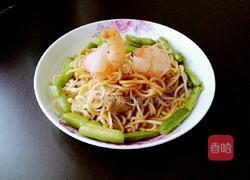 扁豆虾仁炒面的做法图解11