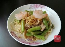 扁豆虾仁炒面的做法图解10