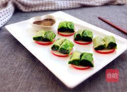 蒸鱼豉油菠菜卷的做法图解14