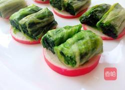 蒸鱼豉油菠菜卷的做法图解11