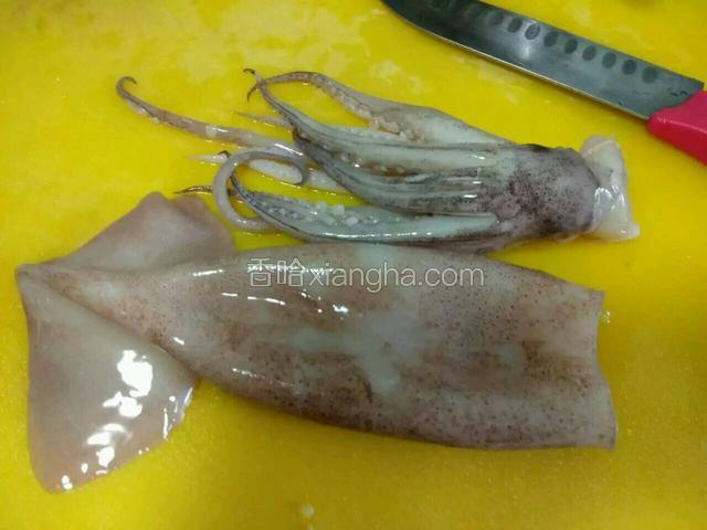 鱿鱼洗干净备用