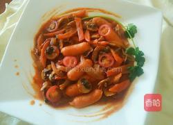 辣番香肠炒口蘑的做法图解4