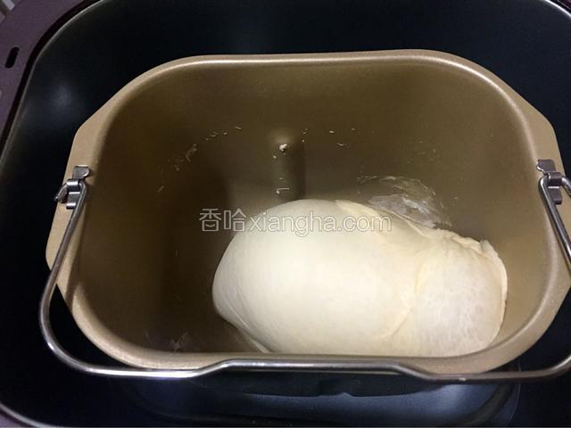 直接在面包机揉几分钟，相当于给面团排气