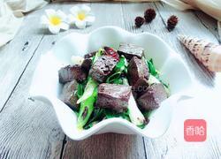蒜苗羊血的做法图解8