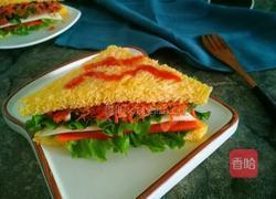 红肠芝士三明治的做法图解12