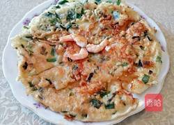 韭菜鸡蛋虾仁饼的做法图解9