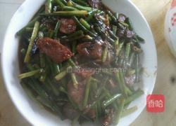 蒜苔炒腊肠的做法图解4