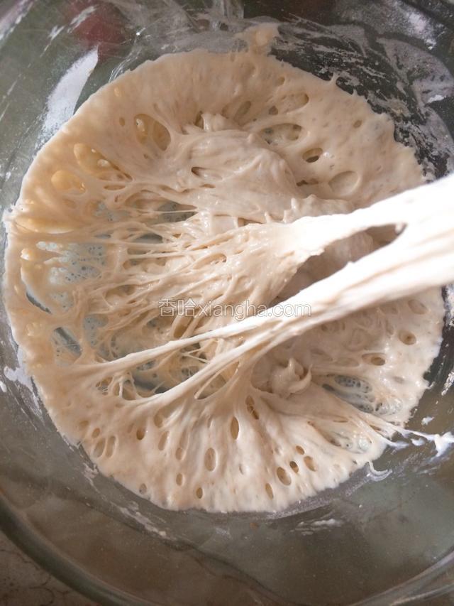 发酵好的酵头一拉是如图的样子