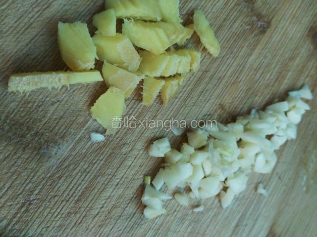 准备生姜、蒜末和干辣椒，香菜洗干净。