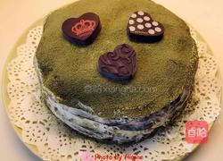 抹茶榴莲草莓芒果火龙果千层蛋糕的做法图解4