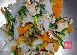 魔芋丝结蒜苔炒肉的做法图解9