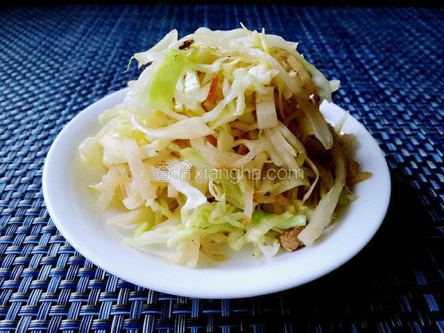 洋白菜肉丝炒饼