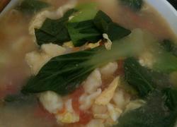 西红柿鸡蛋青菜疙瘩汤