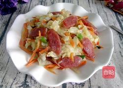 白菜炒腊肠的做法图解8