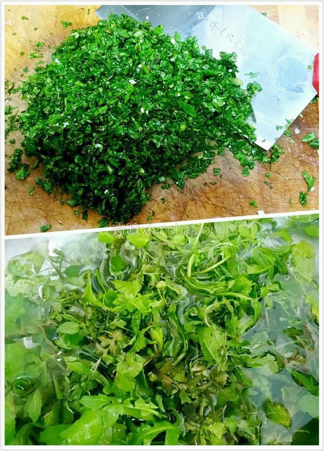荠菜洗净沥干剁碎并挤干水分