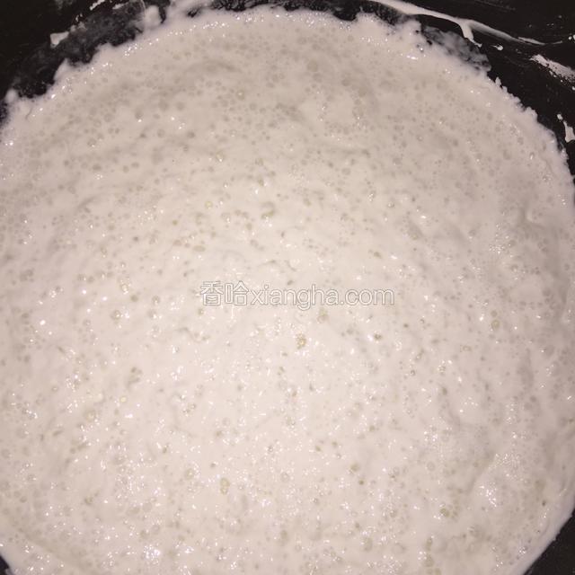 这是发酵好的（要出现起气泡才算发酵完成）。