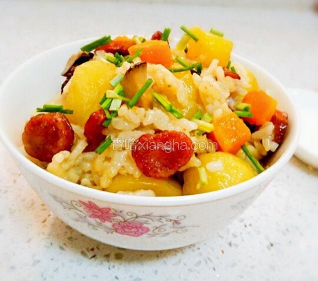 土豆香菇香肠焖饭
